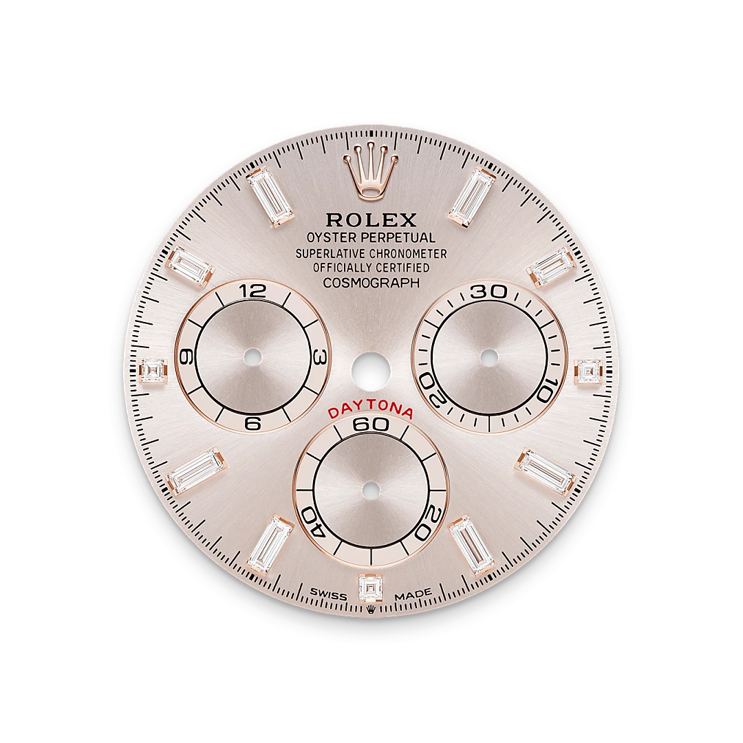 rolex Cosmograph Daytona in 18 ct Everose gold with lugs set with diamonds, M126595TBR-0001 - Boglietti Gioielliere