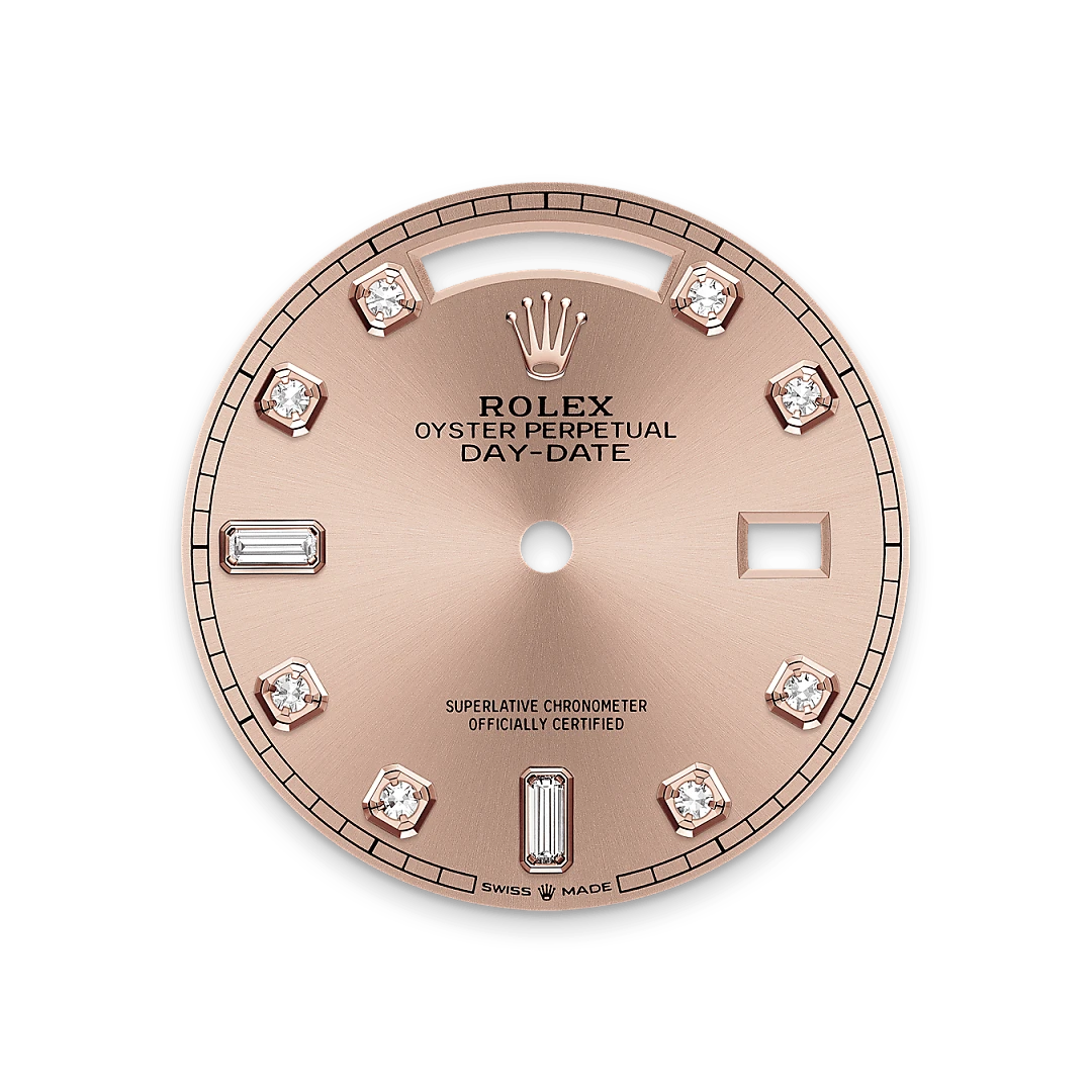 rolex Day-Date in 18 ct Everose gold, M128235-0009 - Boglietti Gioielliere