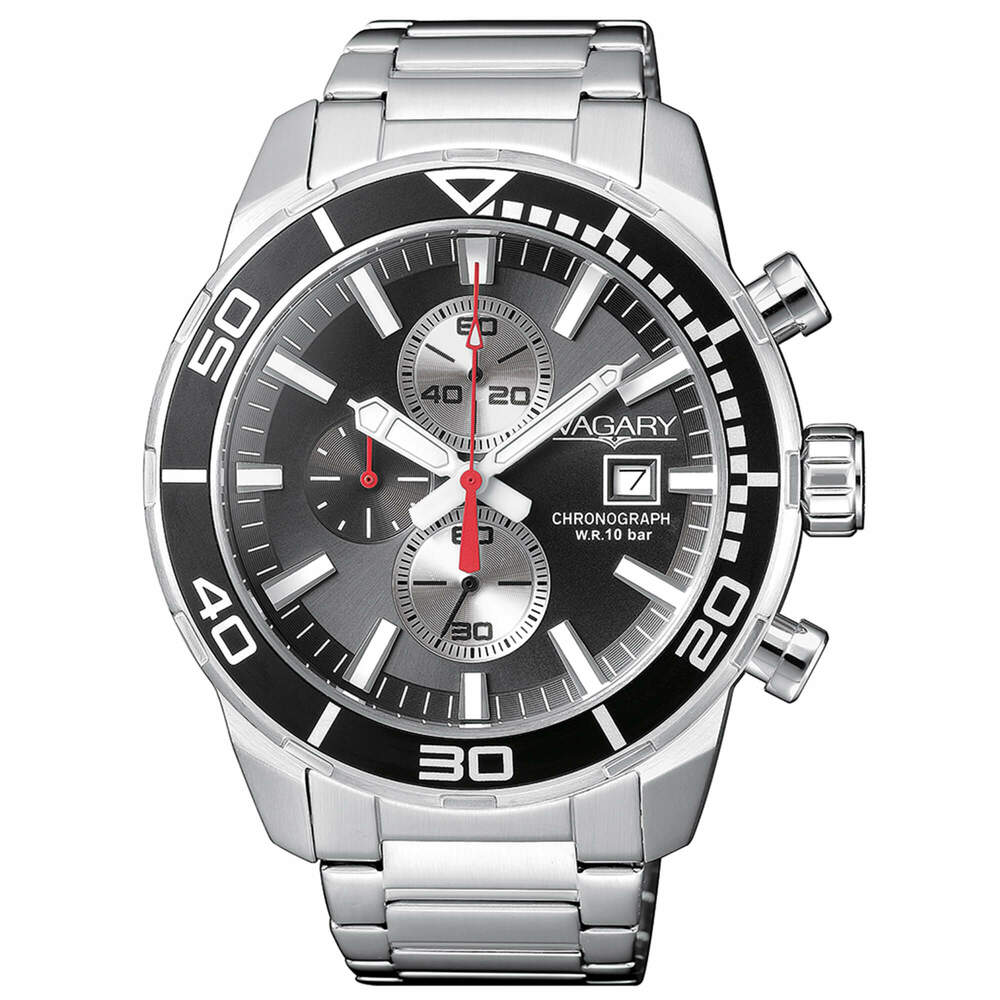 Citizen Vagary Men's Iu3 118 71 Chronograph Watch Sleek Black Dial With  Stainless Steel Bracelet | Catch.com.au