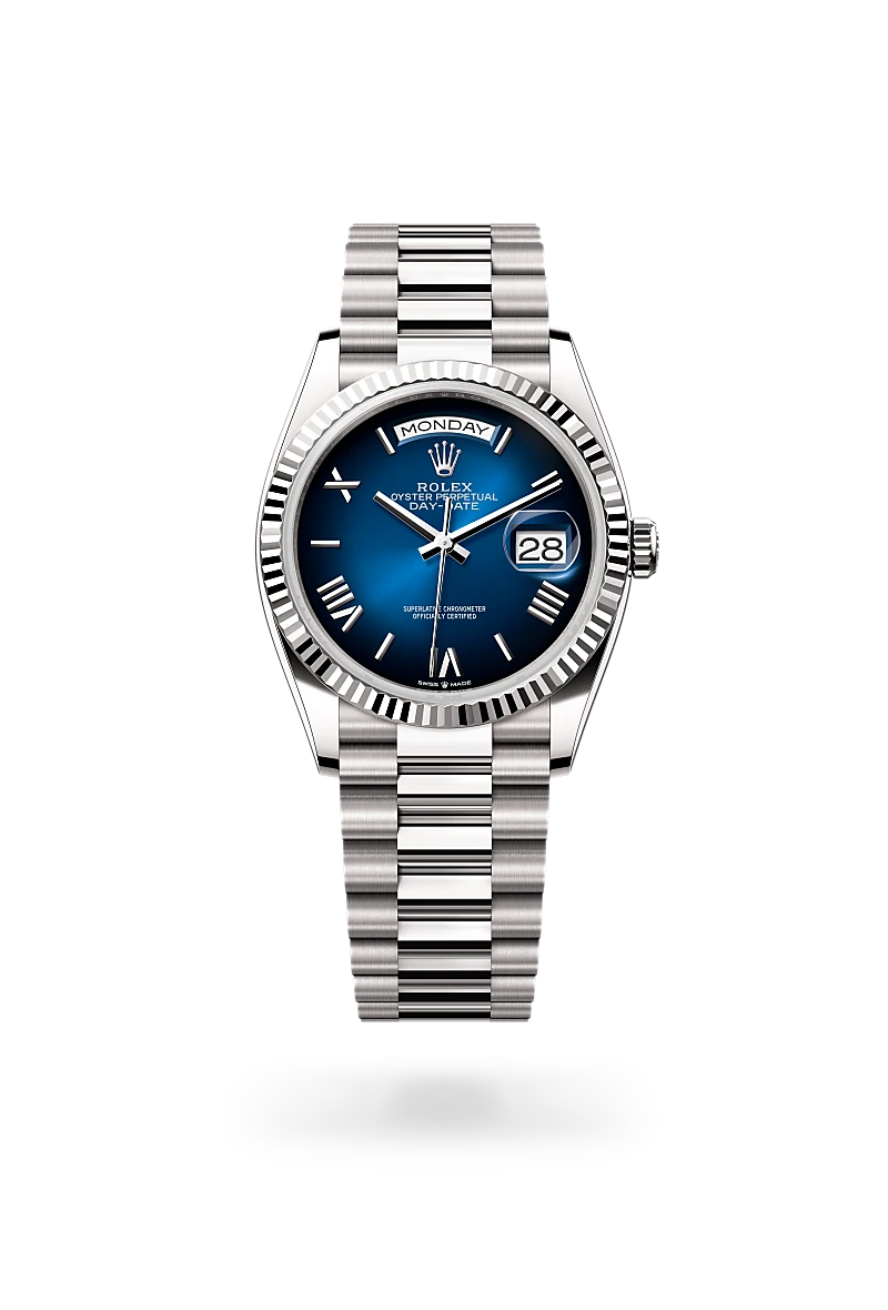 rolex Day-Date in 18 ct white gold, M128239-0063 - Boglietti Gioielliere