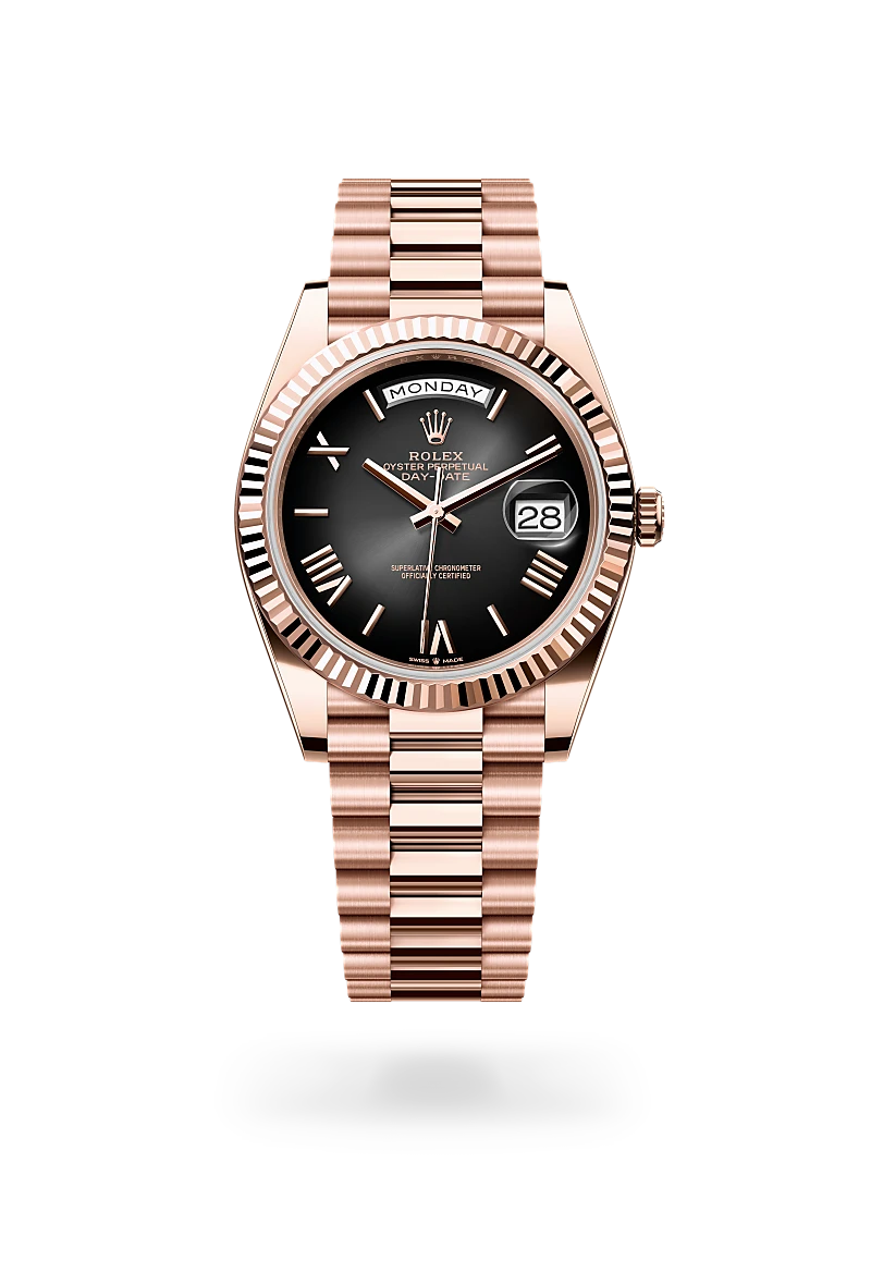 rolex Day-Date in 18 ct Everose gold, M228235-0055 - Boglietti Gioielliere