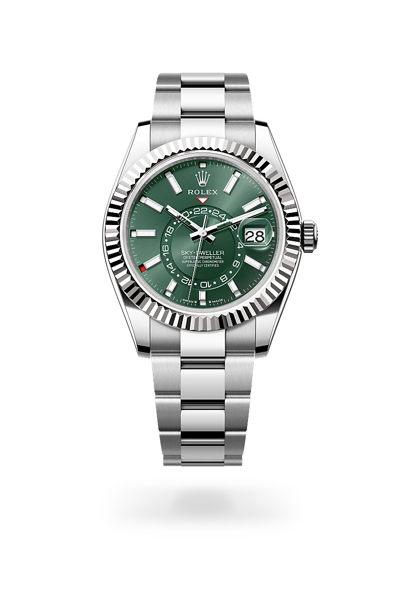 rolex Sky-Dweller in White Rolesor - combination of Oystersteel and white gold, M336934-0001 - Boglietti Gioielliere