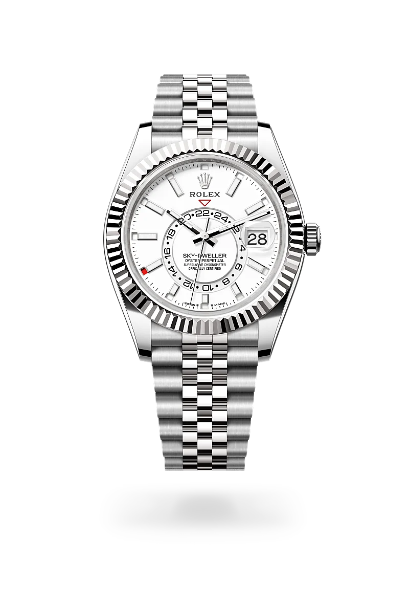 rolex Sky-Dweller in White Rolesor - combination of Oystersteel and white gold, M336934-0004 - Boglietti Gioielliere