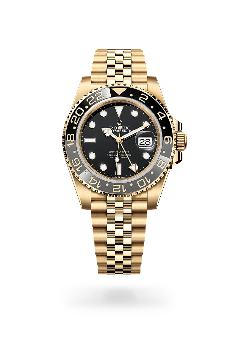 rolex GMT-Master II in 18 ct yellow gold, M126718GRNR-0001 - Boglietti Gioielliere