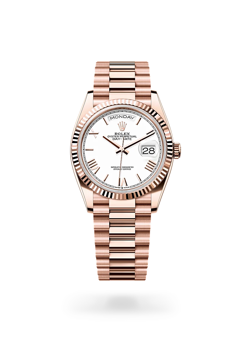 rolex Day-Date in Oro Everose 18 ct, M128235-0070 - Boglietti Gioielliere