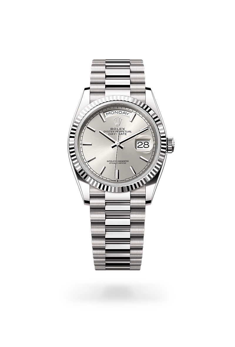 rolex Day-Date in 18 ct white gold, M128239-0005 - Boglietti Gioielliere