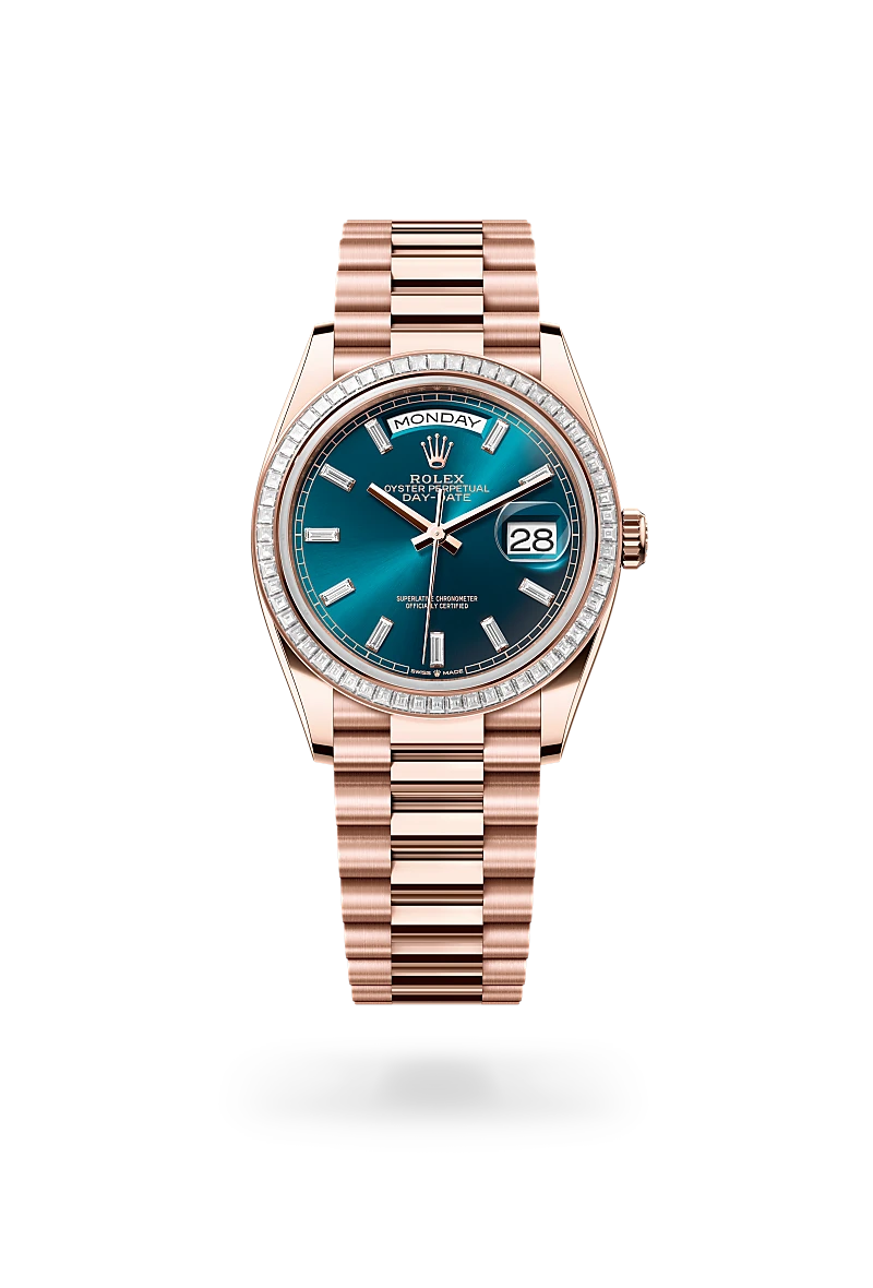 rolex Day-Date in 18 ct Everose gold, M128395TBR-0032 - Boglietti Gioielliere