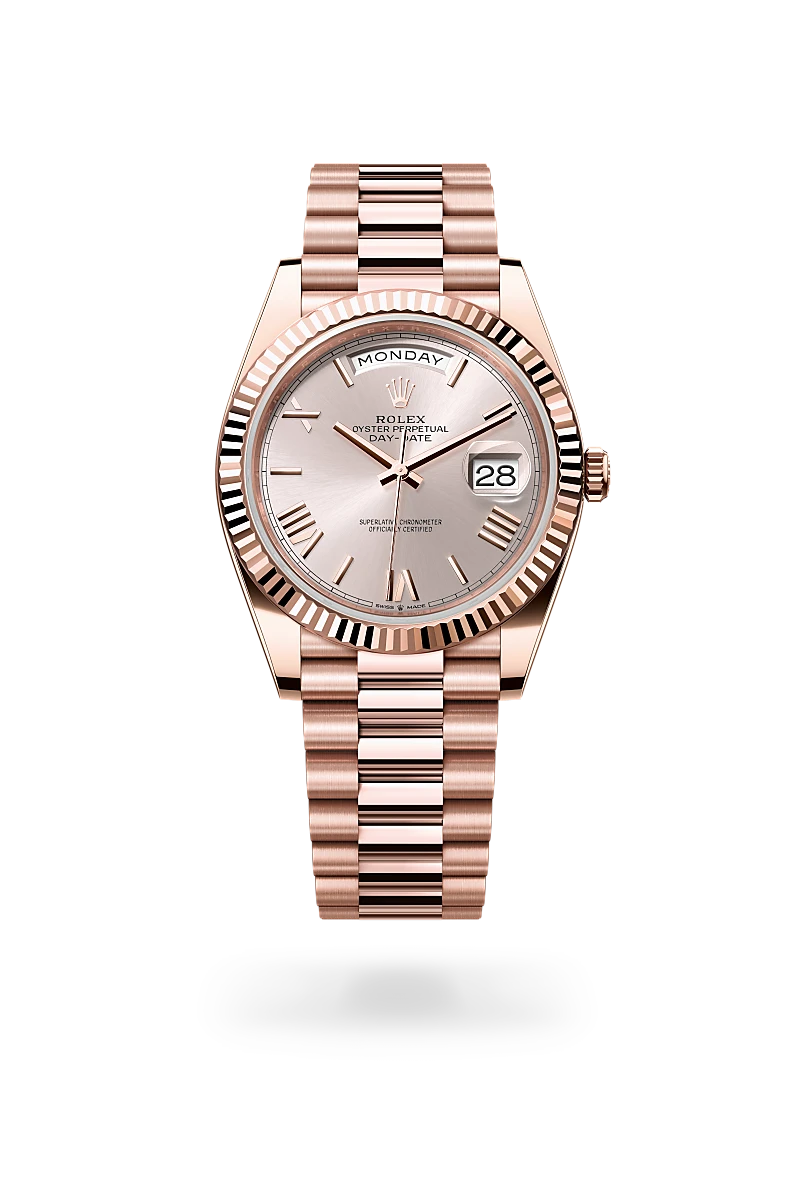 rolex Day-Date in 18 ct Everose gold, M228235-0001 - Boglietti Gioielliere