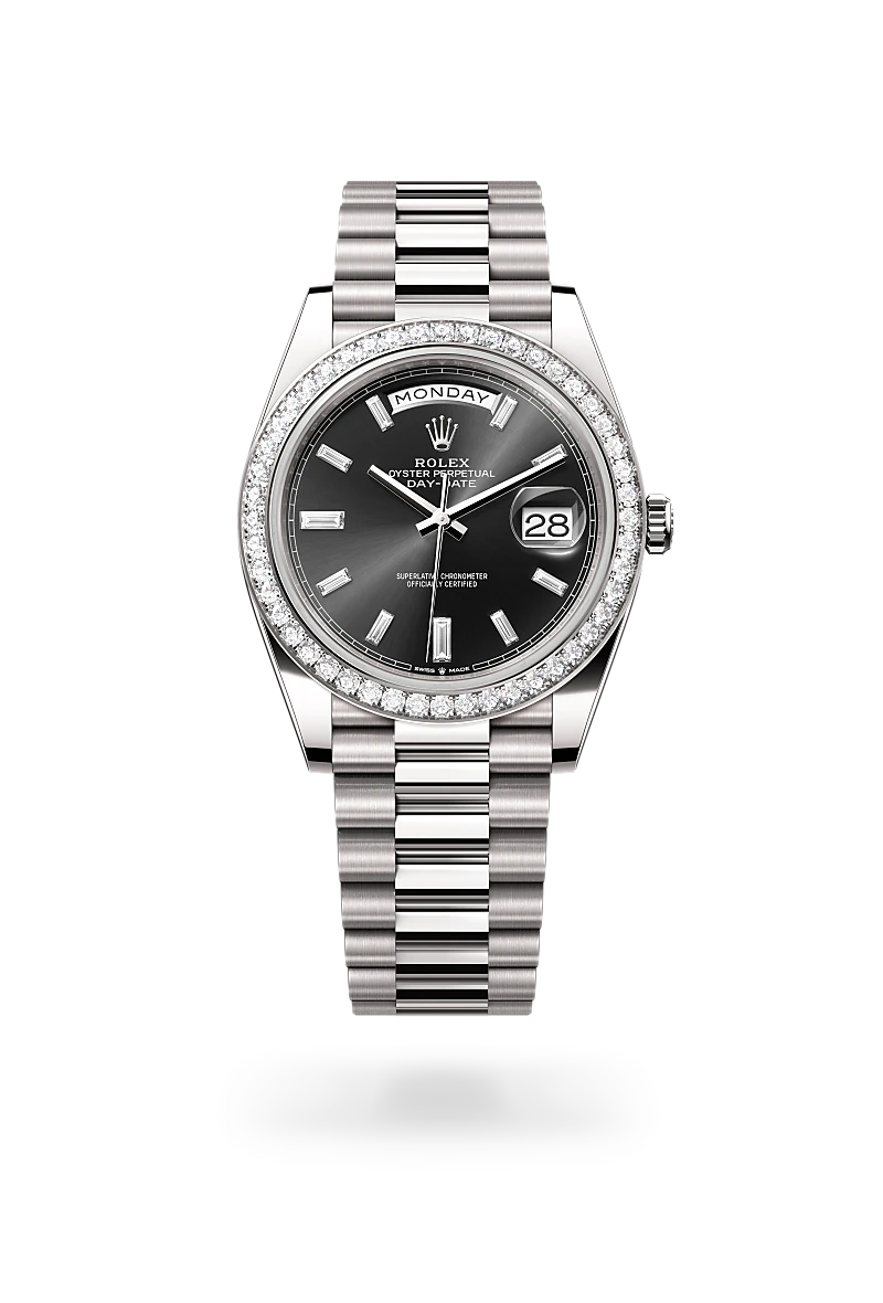 rolex Day-Date in 18 ct white gold, M228349RBR-0003 - Boglietti Gioielliere