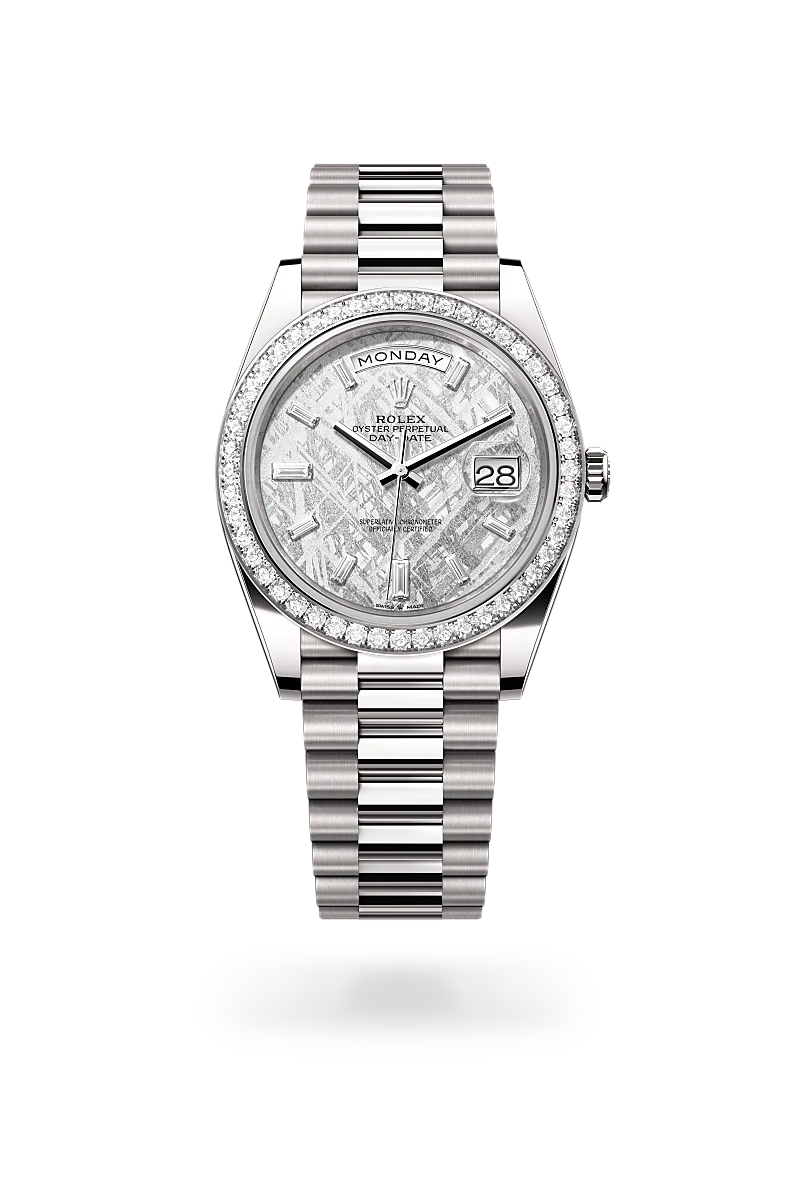 rolex Day-Date in 18 ct white gold, M228349RBR-0040 - Boglietti Gioielliere