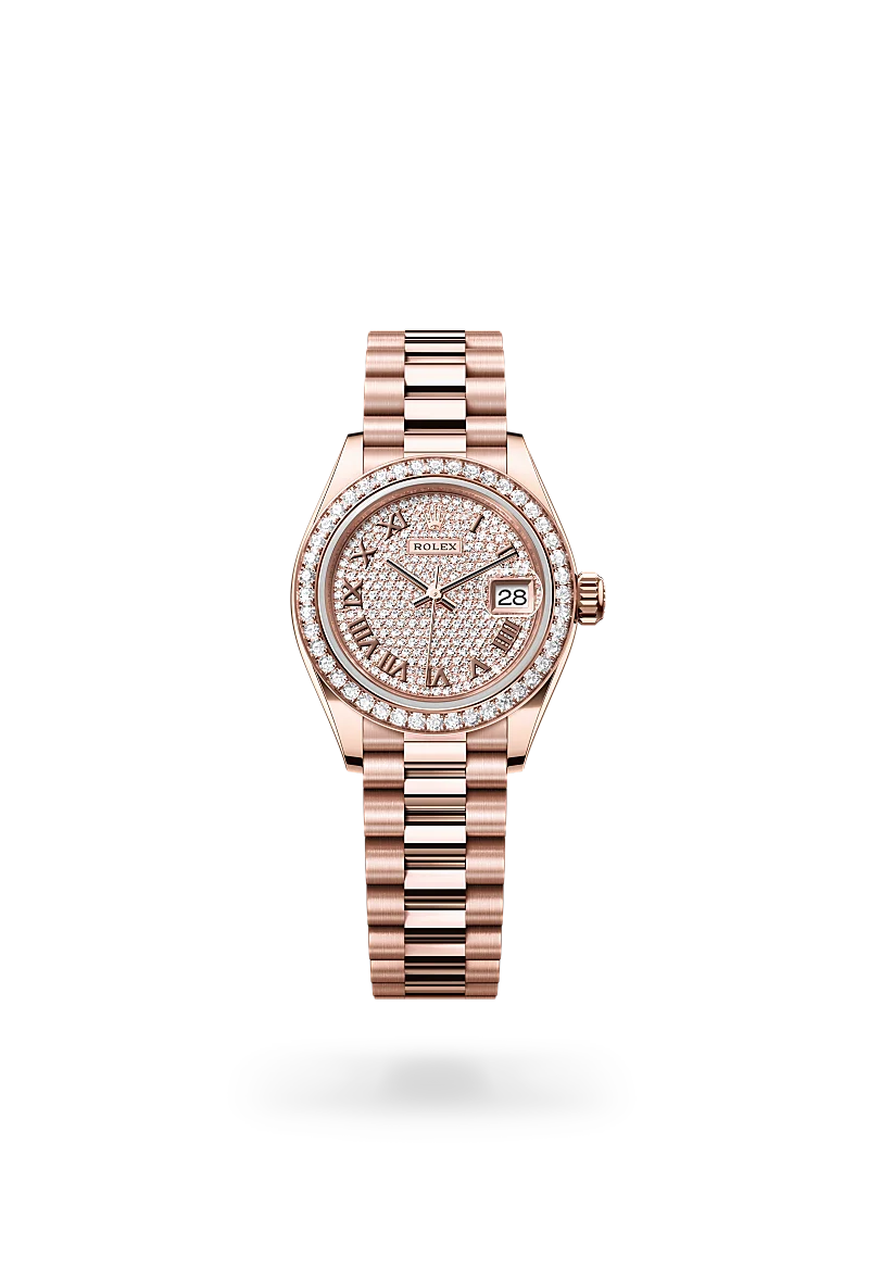 rolex Lady-Datejust in 18 ct Everose gold, M279135RBR-0021 - Boglietti Gioielliere