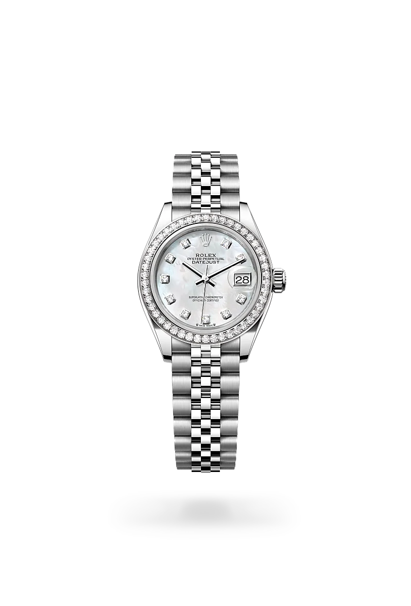 rolex Lady-Datejust in Rolesor bianco (combinazione di acciaio Oystersteel e oro bianco), M279384RBR-0011 - Boglietti Gioielliere